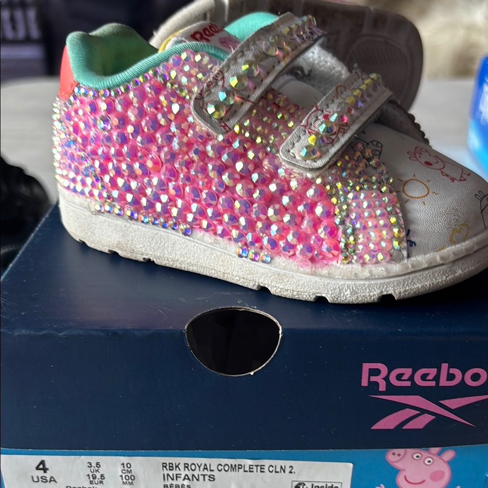 Peppa Pig Pink and White Rhinestone Sneakers - Picture 6 of 7